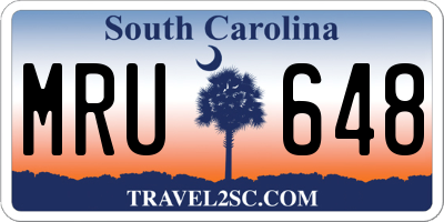 SC license plate MRU648