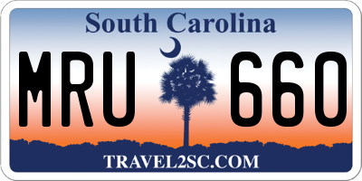SC license plate MRU660