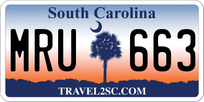 SC license plate MRU663