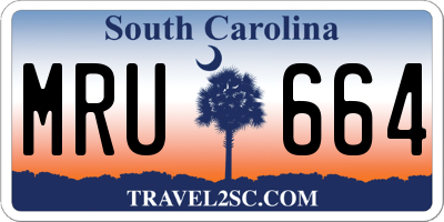 SC license plate MRU664