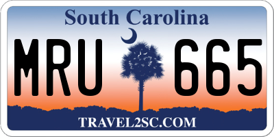 SC license plate MRU665