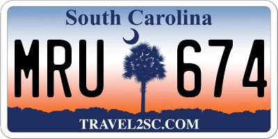 SC license plate MRU674