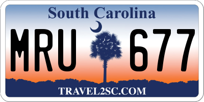 SC license plate MRU677