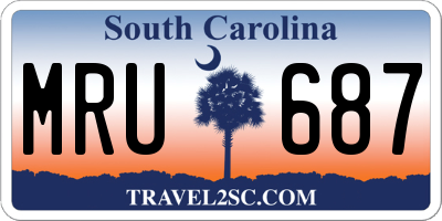 SC license plate MRU687