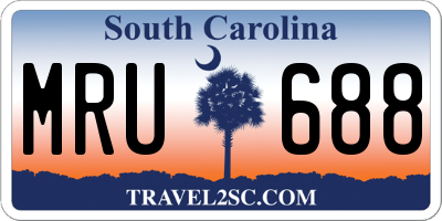 SC license plate MRU688