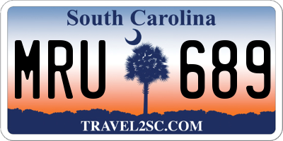 SC license plate MRU689