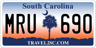 SC license plate MRU690