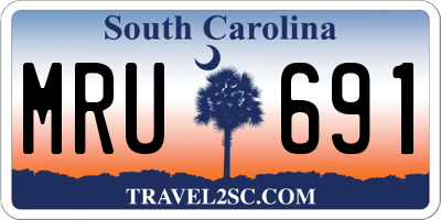 SC license plate MRU691