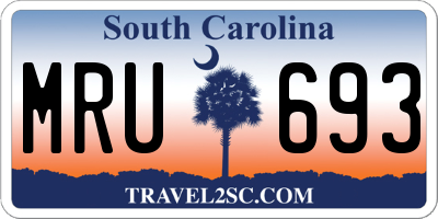 SC license plate MRU693