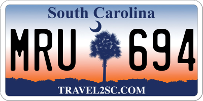 SC license plate MRU694