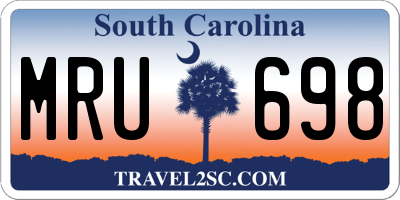 SC license plate MRU698