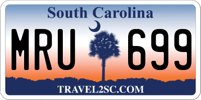 SC license plate MRU699