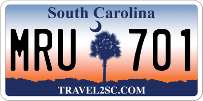 SC license plate MRU701