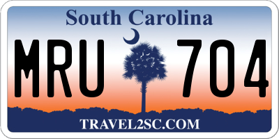SC license plate MRU704