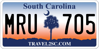 SC license plate MRU705
