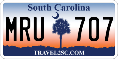 SC license plate MRU707