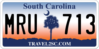 SC license plate MRU713