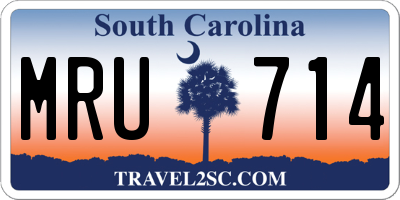 SC license plate MRU714