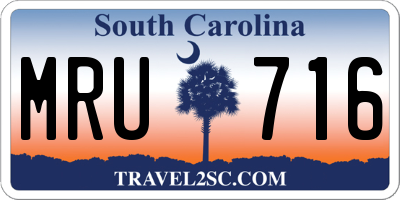 SC license plate MRU716