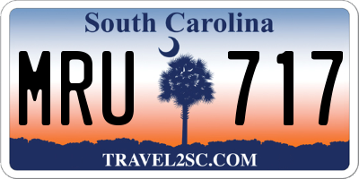 SC license plate MRU717