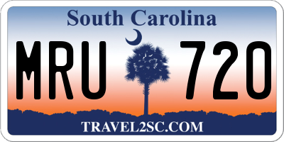 SC license plate MRU720
