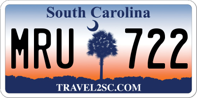 SC license plate MRU722