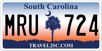 SC license plate MRU724