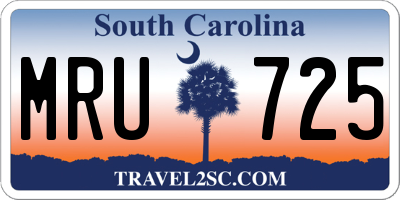SC license plate MRU725