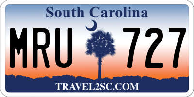 SC license plate MRU727