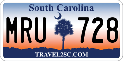 SC license plate MRU728