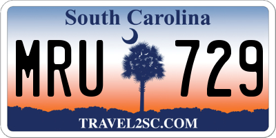 SC license plate MRU729
