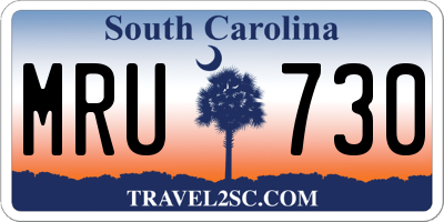 SC license plate MRU730
