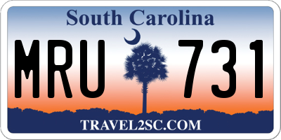 SC license plate MRU731
