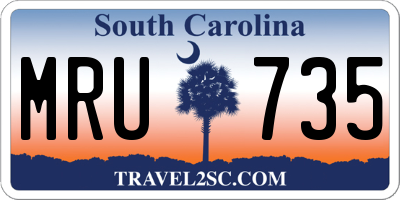 SC license plate MRU735