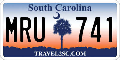 SC license plate MRU741