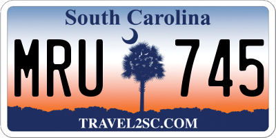 SC license plate MRU745