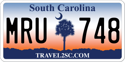 SC license plate MRU748