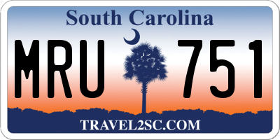 SC license plate MRU751