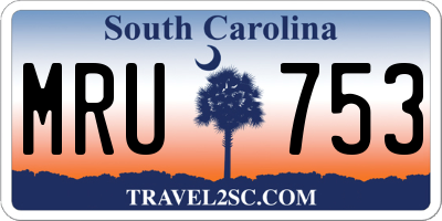 SC license plate MRU753