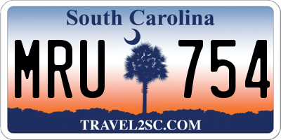 SC license plate MRU754