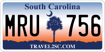 SC license plate MRU756