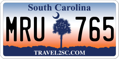 SC license plate MRU765