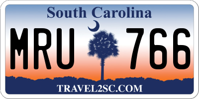 SC license plate MRU766
