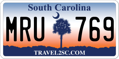SC license plate MRU769
