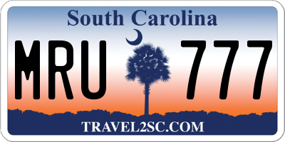 SC license plate MRU777
