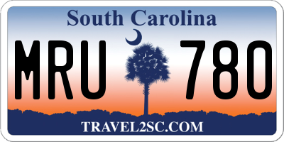 SC license plate MRU780