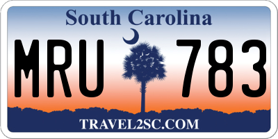 SC license plate MRU783