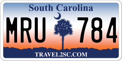 SC license plate MRU784