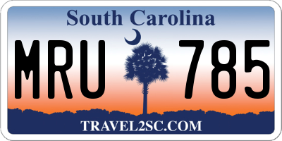 SC license plate MRU785