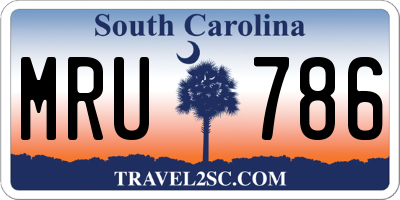 SC license plate MRU786